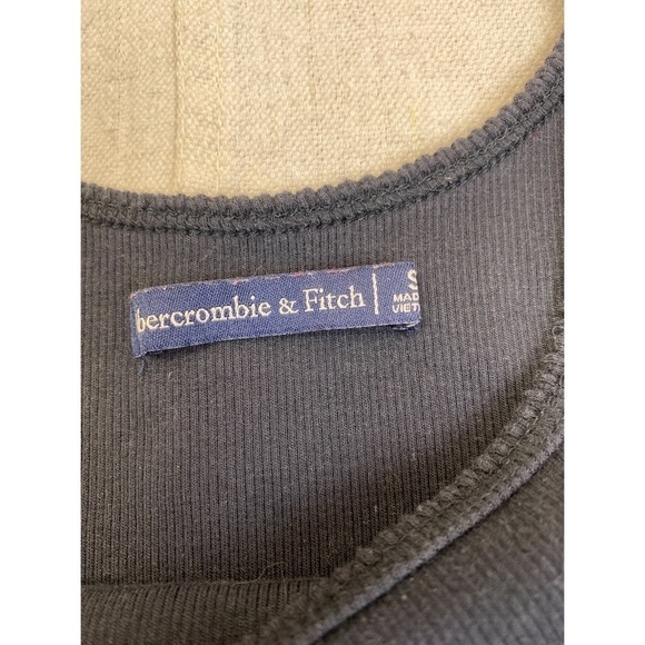 90s Abercrombie & Fitch Black Ribbed Square Neck Tank - Picture 4 of 7
